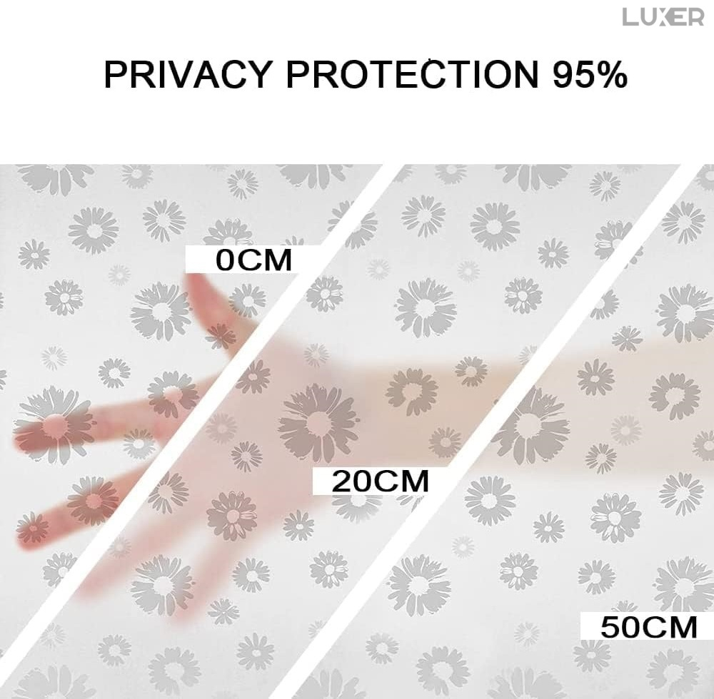 Folie Decorativa Privacy Pentru Geamuri - Home&Office, Protectie UV, Model - Floarea Soarelui, Dimensiuni 200x60 cm, Luxer [4]