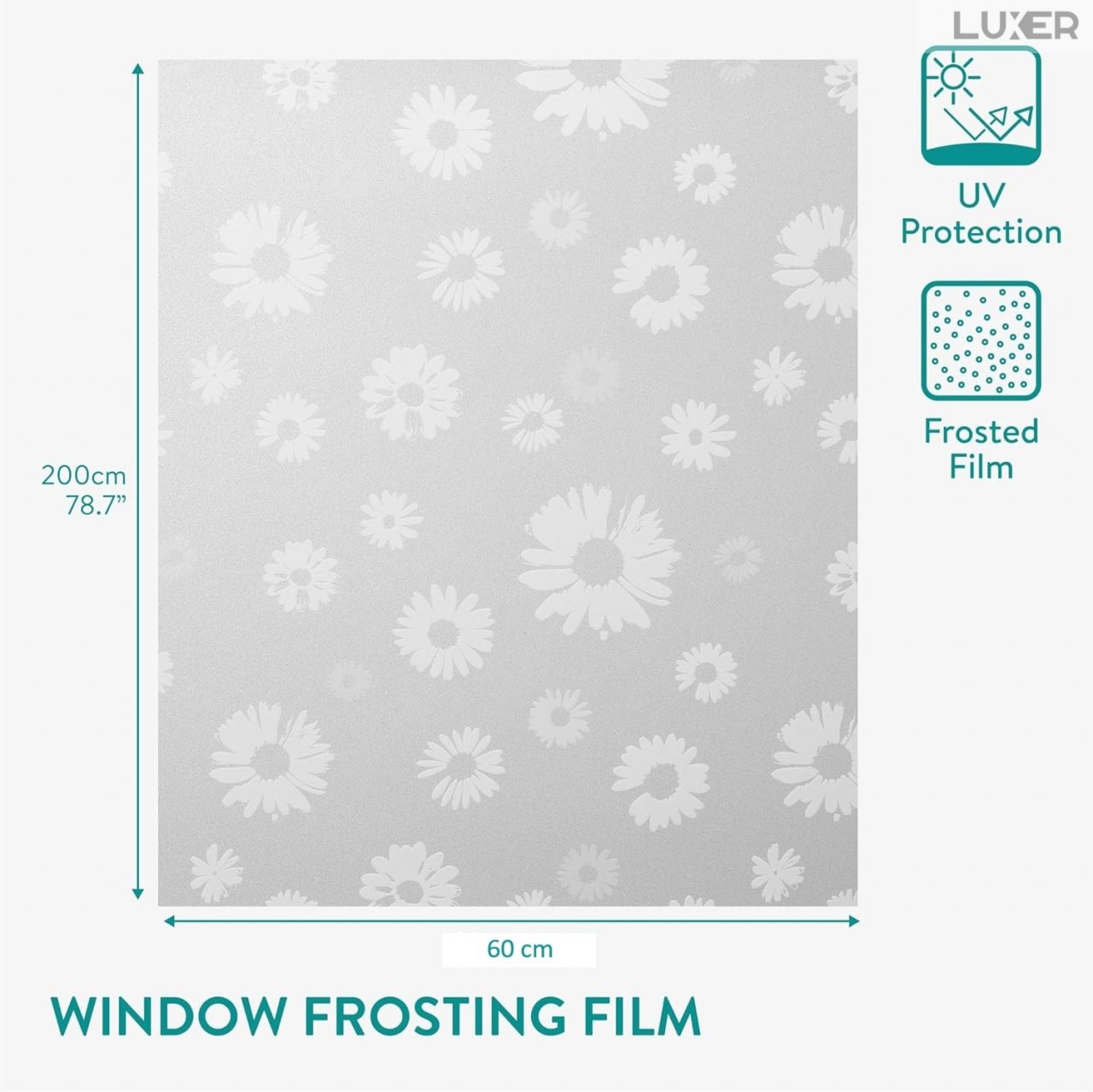 Folie Decorativa Privacy Pentru Geamuri - Home&Office, Protectie UV, Model - Floarea Soarelui, Dimensiuni 200x60 cm, Luxer [11]