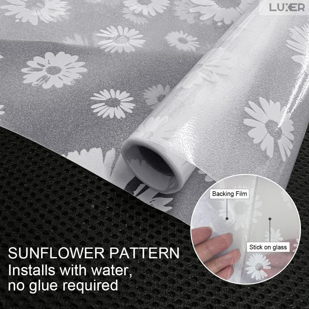 Folie Decorativa Privacy Pentru Geamuri - Home&Office, Protectie UV, Model - Floarea Soarelui, Dimensiuni 200x60 cm, Luxer [6]