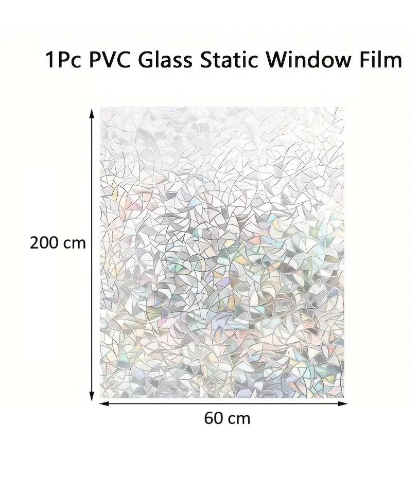Folie Decorativa Privacy Pentru Geamuri - Home&Office, Protectie UV, Model Geometric Holografic, Dimensiuni 200x60 cm, Luxer [13]