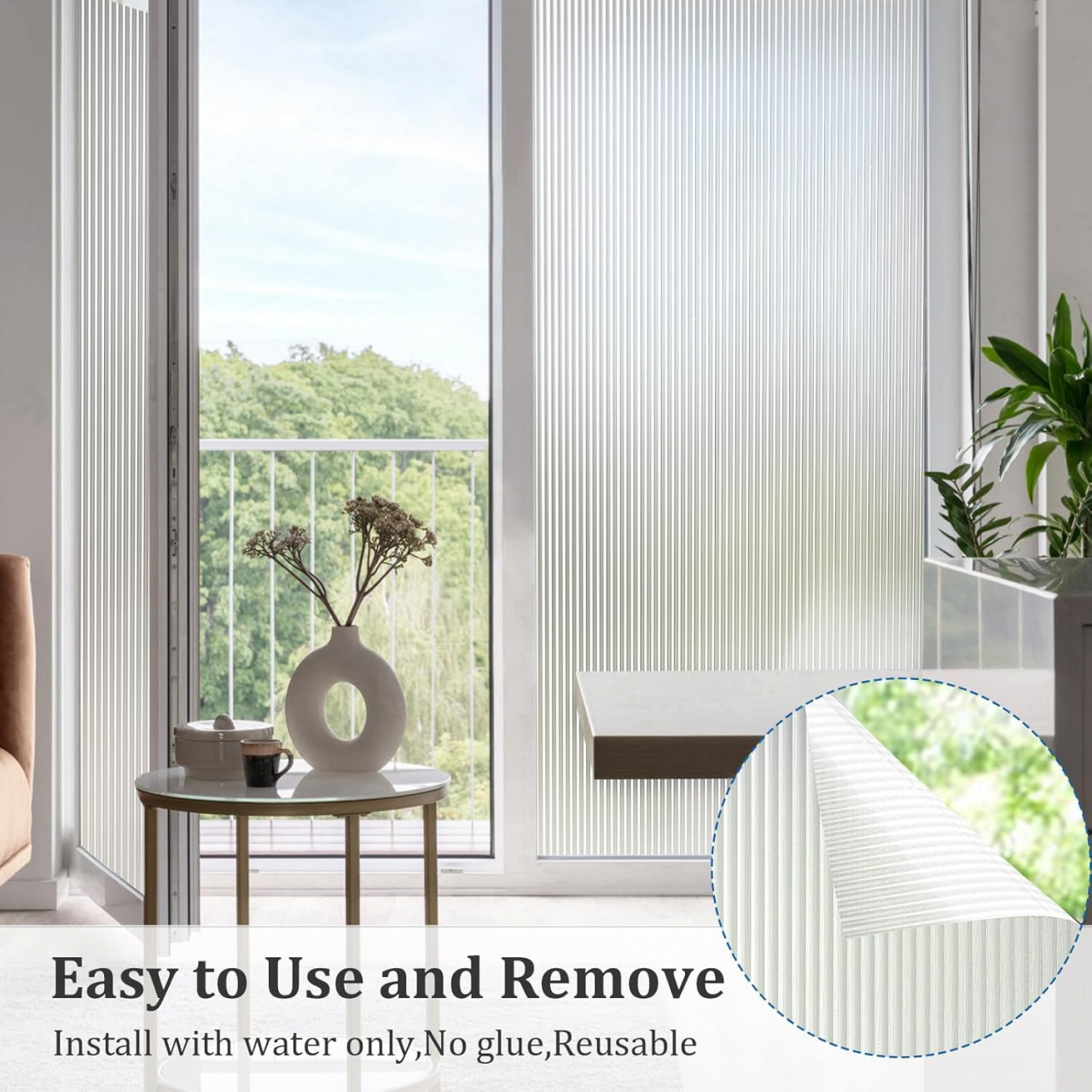 Folie Decorativa Privacy Pentru Geamuri - Home&Office, Protectie UV, Model - Reeded Glass, Dimensiuni 200x60 cm, Luxer Folie decorativă privacy Folie pentru geamuri Folie protectie UV Folie decorativă pentru geamuri Folie privacy pentru birou Folie pentru home office Folie decorativă Luxer Folie pentru intimitate geamuri Folie decorativă 200x60 cm [10]