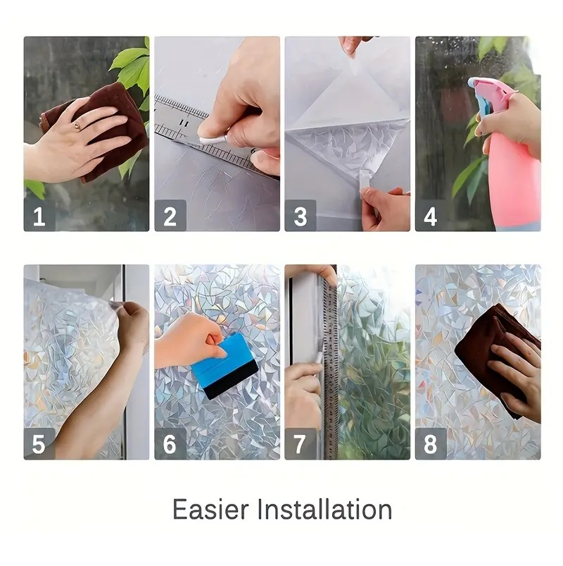 Folie Decorativa Privacy Pentru Geamuri - Home&Office, Protectie UV, Model Geometric Holografic, Dimensiuni 200x60 cm, Luxer [14]