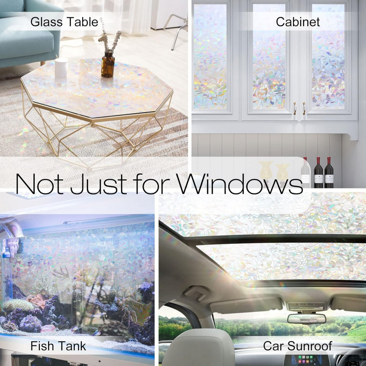 Folie Decorativa Privacy Pentru Geamuri - Home&Office, Protectie UV, Model Geometric Holografic, Dimensiuni 200x60 cm, Luxer [8]