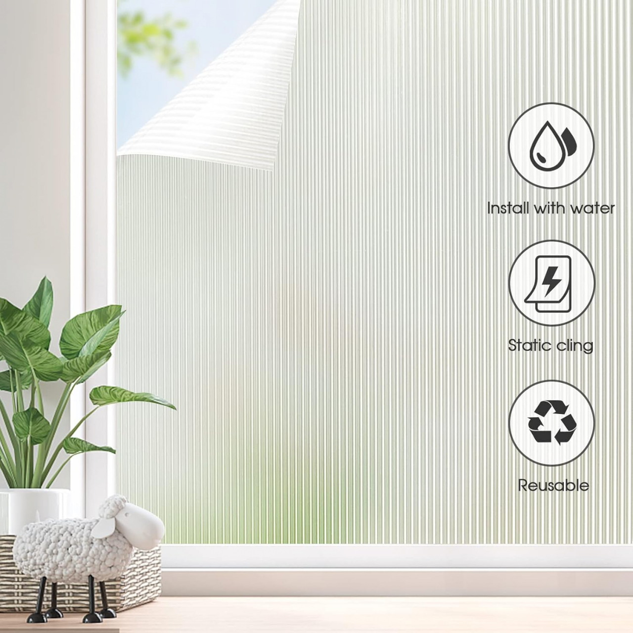 Folie Decorativa Privacy Pentru Geamuri - Home&Office, Protectie UV, Model - Reeded Glass, Dimensiuni 200x60 cm, Luxer Folie decorativă privacy Folie pentru geamuri Folie protectie UV Folie decorativă pentru geamuri Folie privacy pentru birou Folie pentru home office Folie decorativă Luxer Folie pentru intimitate geamuri Folie decorativă 200x60 cm [2]