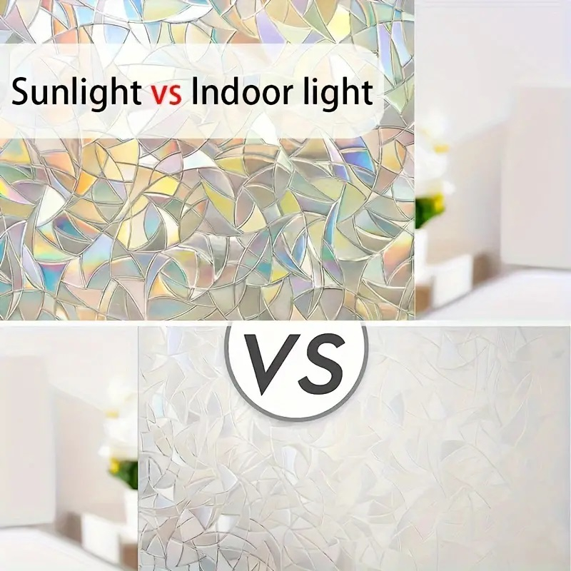 Folie Decorativa Privacy Pentru Geamuri - Home&Office, Protectie UV, Model Geometric Holografic, Dimensiuni 200x60 cm, Luxer [6]