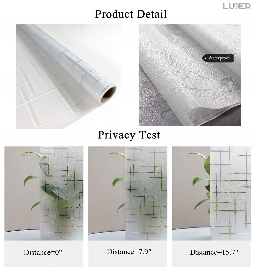 Folie Decorativa Privacy Pentru Geamuri - Home&Office, Protectie UV, Model - Cruce, Dimensiuni 200x60 cm, Luxer [13]