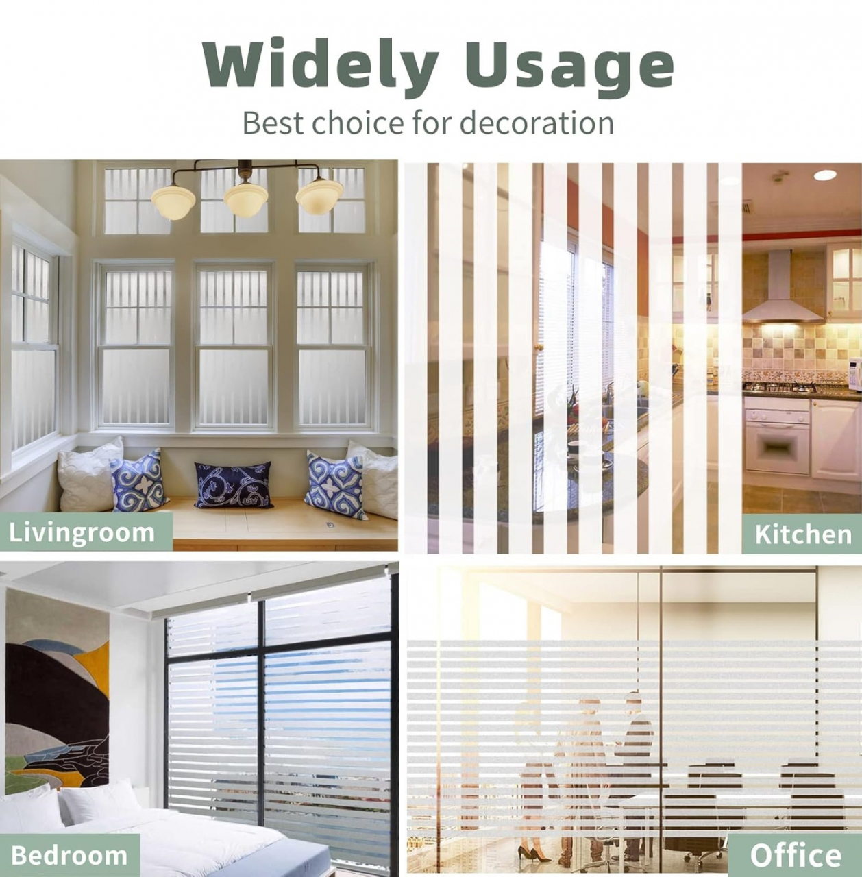 Folie Decorativa Semi-Privacy Pentru Geamuri - Home&Office, Protectie UV, Model Dungi 2x4 cm, Dimensiuni 200x60 cm, Luxer [7]
