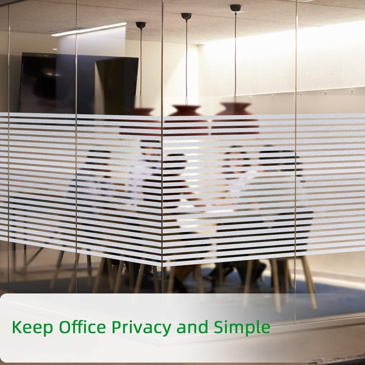 Folie Decorativa Semi-Privacy Pentru Geamuri - Home&Office, Protectie UV, Model Dungi 2x4 cm, Dimensiuni 200x60 cm, Luxer [3]