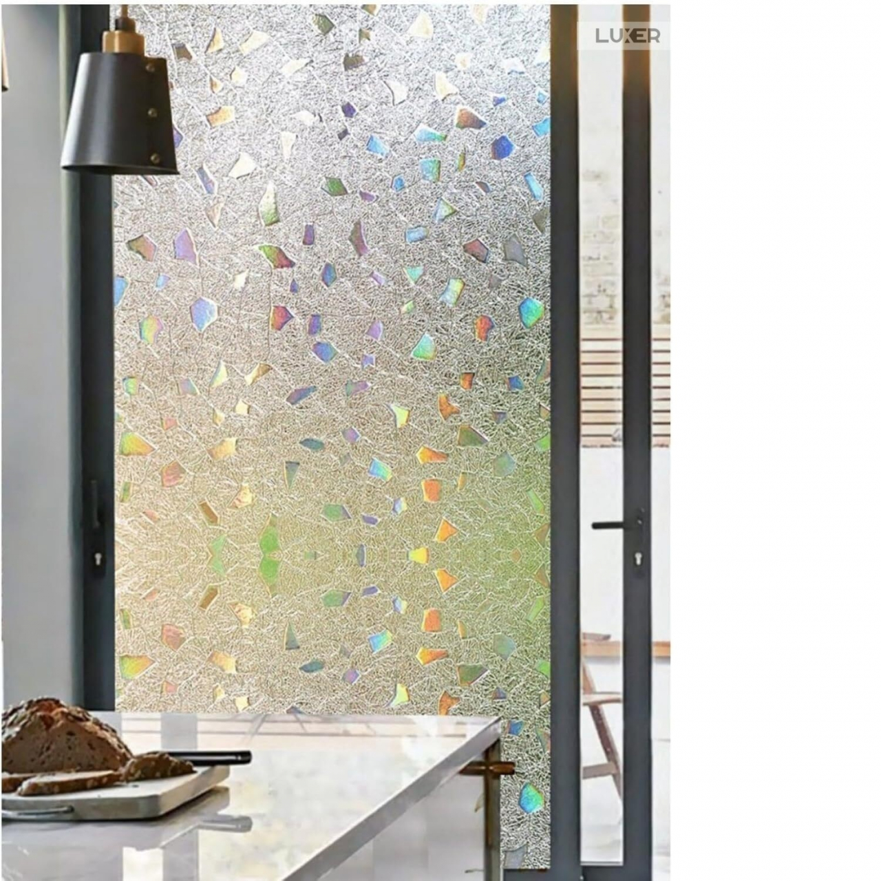 Folie Decorativa Privacy Pentru Geamuri - Home&Office, Protectie UV, Model - Geometric Holografic, Dimensiuni 200x60 cm, Luxer folie decorativă geamuri folie semi-privacy geamuri protecție UV geamuri folie dungi geamuri folie decorativă home office folie geamuri birou folie decorativă modernă folie geamuri pentru intimitate accesorii geamuri casă folie decorativă ușor de aplicat folie pentru ferestre moderne folie decorativă UV rezistentă folie dungi decorative folie geamuri semi-transparentă folie decorativă interior folie pentru ferestre birou folie geamuri anti-UV decorare geamuri casă folie decorativă mată protecție solară ferestre [10]