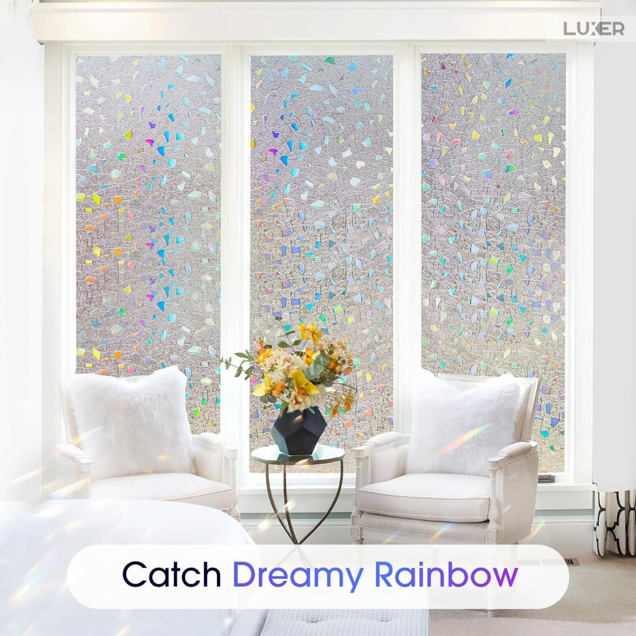 Folie Decorativa Privacy Pentru Geamuri - Home&Office, Protectie UV, Model - Geometric Holografic, Dimensiuni 200x60 cm, Luxer folie decorativă geamuri folie semi-privacy geamuri protecție UV geamuri folie dungi geamuri folie decorativă home office folie geamuri birou folie decorativă modernă folie geamuri pentru intimitate accesorii geamuri casă folie decorativă ușor de aplicat folie pentru ferestre moderne folie decorativă UV rezistentă folie dungi decorative folie geamuri semi-transparentă folie decorativă interior folie pentru ferestre birou folie geamuri anti-UV decorare geamuri casă folie decorativă mată protecție solară ferestre [7]