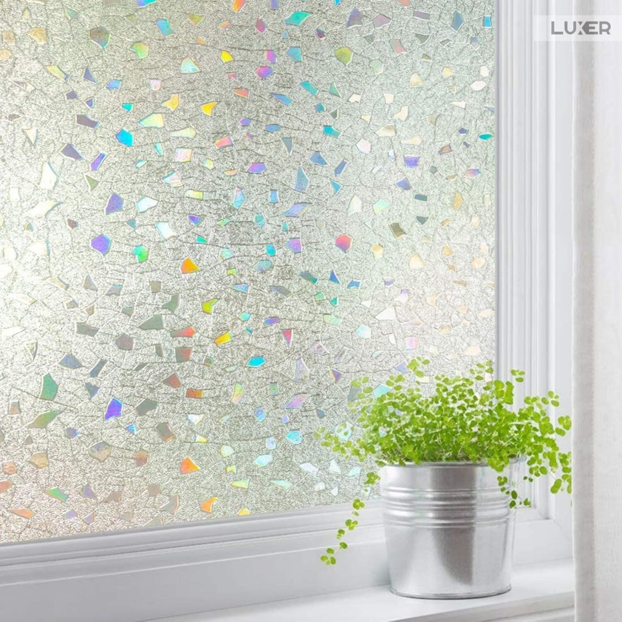 Folie Decorativa Privacy Pentru Geamuri - Home&Office, Protectie UV, Model - Geometric Holografic, Dimensiuni 200x60 cm, Luxer folie decorativă geamuri folie semi-privacy geamuri protecție UV geamuri folie dungi geamuri folie decorativă home office folie geamuri birou folie decorativă modernă folie geamuri pentru intimitate accesorii geamuri casă folie decorativă ușor de aplicat folie pentru ferestre moderne folie decorativă UV rezistentă folie dungi decorative folie geamuri semi-transparentă folie decorativă interior folie pentru ferestre birou folie geamuri anti-UV decorare geamuri casă folie decorativă mată protecție solară ferestre [11]