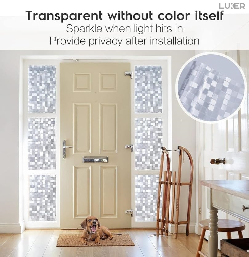Folie Decorativa Privacy Pentru Geamuri - Home&Office, Protectie UV, Model Mozaic Cu Efect Sclipicios In Lumina Soarelui, Dimensiuni 200x60 cm, Luxer Folie decorativă privacy Folie pentru geamuri Folie protectie UV Folie Mozaic Folie cu efect sclipicios Folie decorativă pentru geamuri Folie privacy pentru birou Folie pentru home office Folie decorativă Luxer Folie pentru intimitate geamuri Folie decorativă 200x60 cm [12]