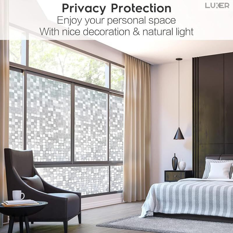 Folie Decorativa Privacy Pentru Geamuri - Home&Office, Protectie UV, Model Mozaic Cu Efect Sclipicios In Lumina Soarelui, Dimensiuni 200x60 cm, Luxer Folie decorativă privacy Folie pentru geamuri Folie protectie UV Folie Mozaic Folie cu efect sclipicios Folie decorativă pentru geamuri Folie privacy pentru birou Folie pentru home office Folie decorativă Luxer Folie pentru intimitate geamuri Folie decorativă 200x60 cm [7]