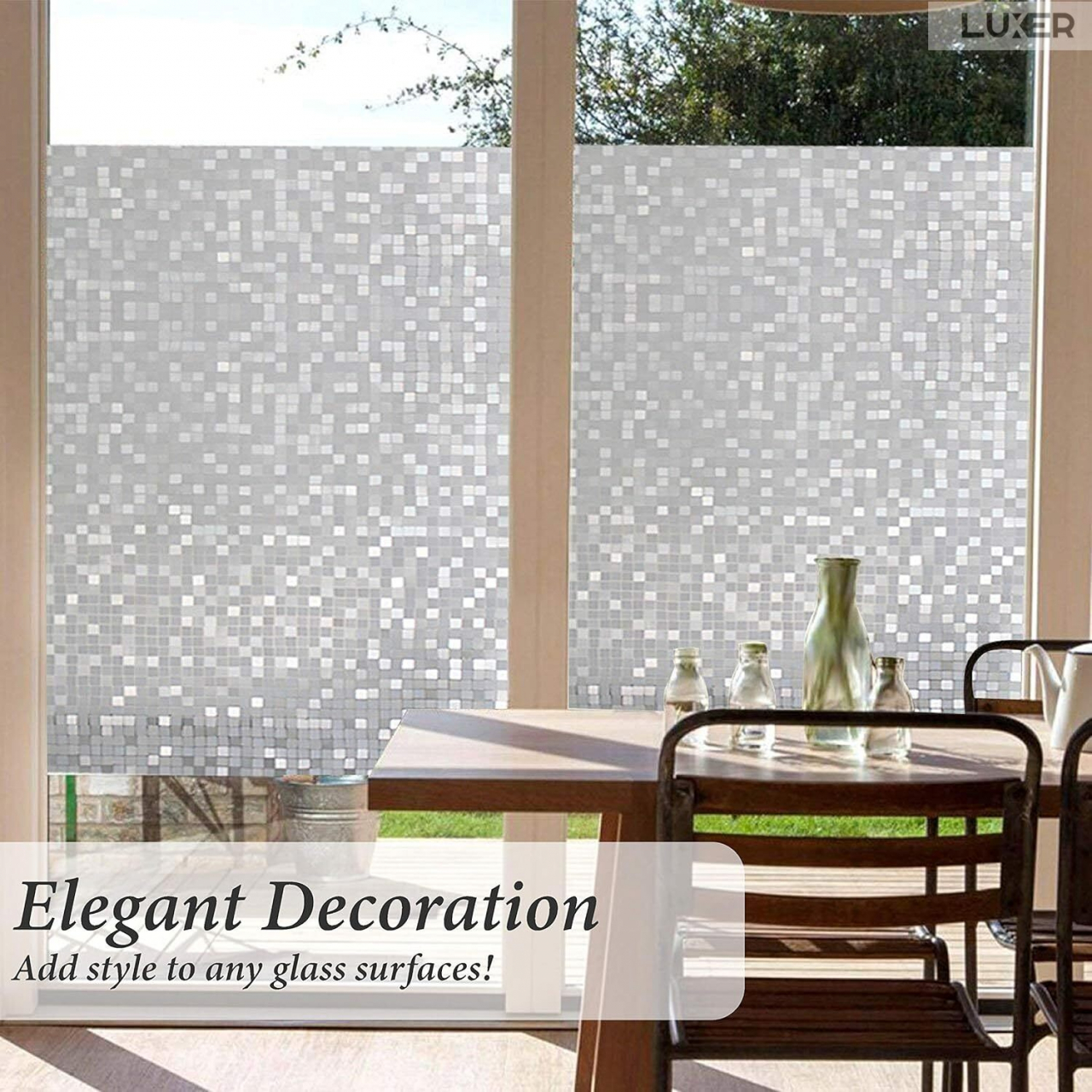 Folie Decorativa Privacy Pentru Geamuri - Home&Office, Protectie UV, Model Mozaic Cu Efect Sclipicios In Lumina Soarelui, Dimensiuni 200x60 cm, Luxer Folie decorativă privacy Folie pentru geamuri Folie protectie UV Folie Mozaic Folie cu efect sclipicios Folie decorativă pentru geamuri Folie privacy pentru birou Folie pentru home office Folie decorativă Luxer Folie pentru intimitate geamuri Folie decorativă 200x60 cm [8]