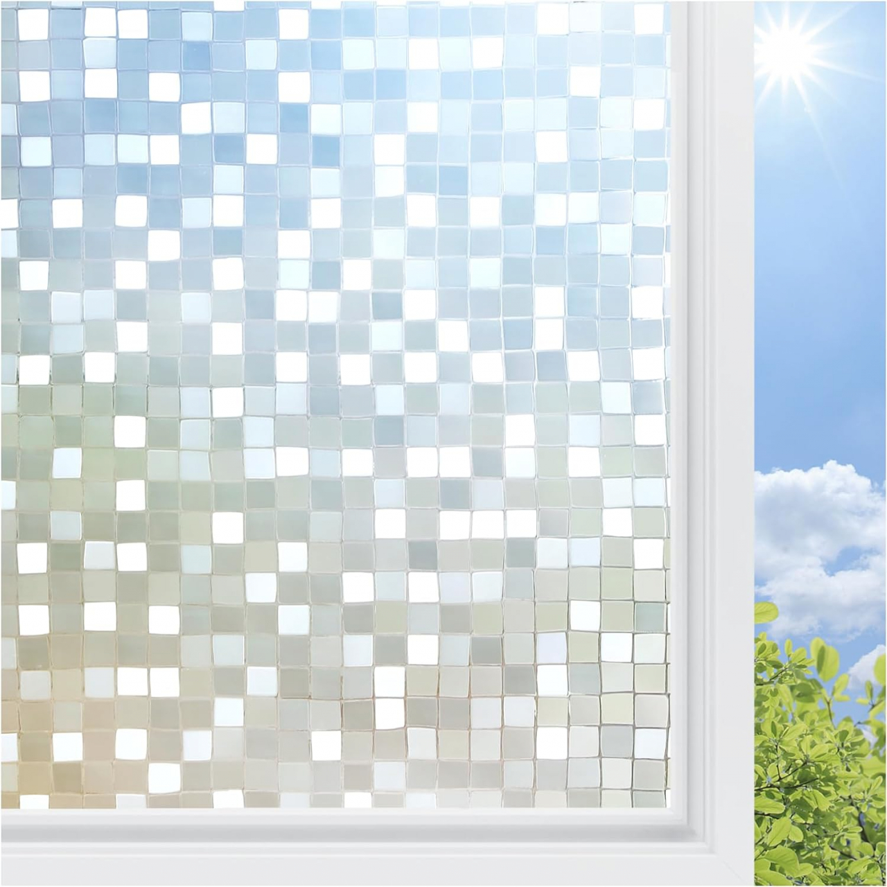 Folie Decorativa Privacy Pentru Geamuri - Home&Office, Protectie UV, Model Mozaic Cu Efect Sclipicios In Lumina Soarelui, Dimensiuni 200x60 cm, Luxer Folie decorativă privacy Folie pentru geamuri Folie protectie UV Folie Mozaic Folie cu efect sclipicios Folie decorativă pentru geamuri Folie privacy pentru birou Folie pentru home office Folie decorativă Luxer Folie pentru intimitate geamuri Folie decorativă 200x60 cm [1]