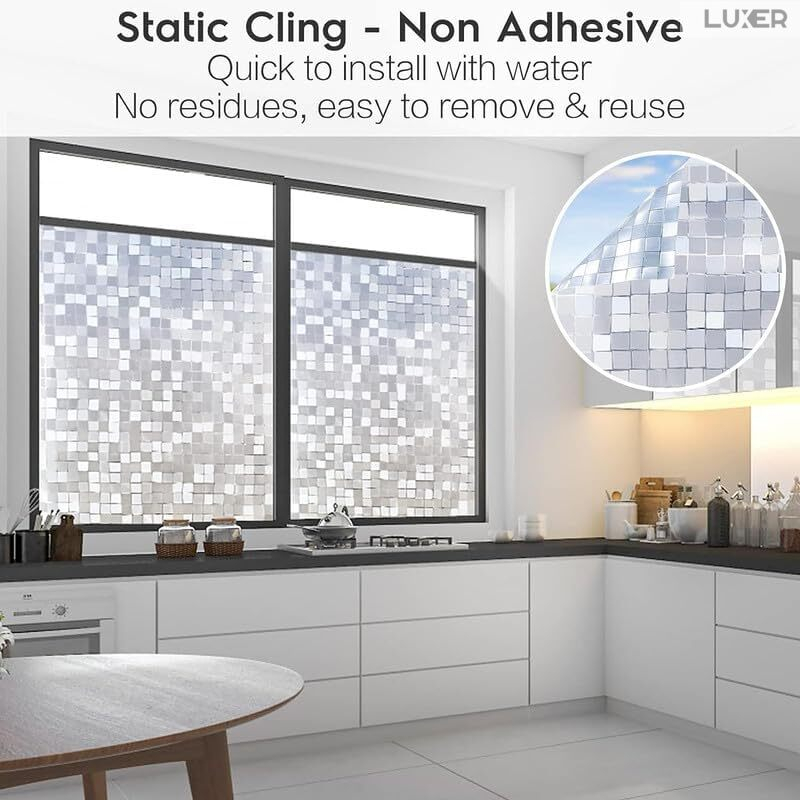 Folie Decorativa Privacy Pentru Geamuri - Home&Office, Protectie UV, Model Mozaic Cu Efect Sclipicios In Lumina Soarelui, Dimensiuni 200x60 cm, Luxer Folie decorativă privacy Folie pentru geamuri Folie protectie UV Folie Mozaic Folie cu efect sclipicios Folie decorativă pentru geamuri Folie privacy pentru birou Folie pentru home office Folie decorativă Luxer Folie pentru intimitate geamuri Folie decorativă 200x60 cm [10]