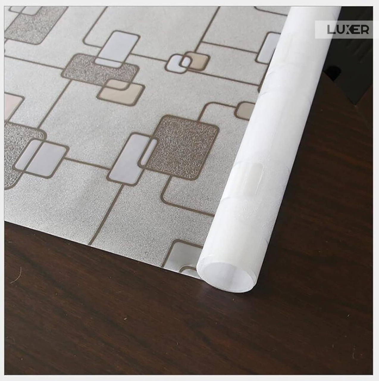 Folie Decorativa Privacy Pentru Geamuri - Home&Office, Protectie UV, Model - Square Knot, Dimensiuni 200x60 cm, Luxer Folie decorativă privacy Folie pentru geamuri Folie protectie UV Folie geam caramida Folie decorativă pentru geamuri Folie privacy pentru birou Folie pentru home office Folie decorativă Luxer Folie pentru intimitate geamuri Folie decorativă 200x60 cm [8]