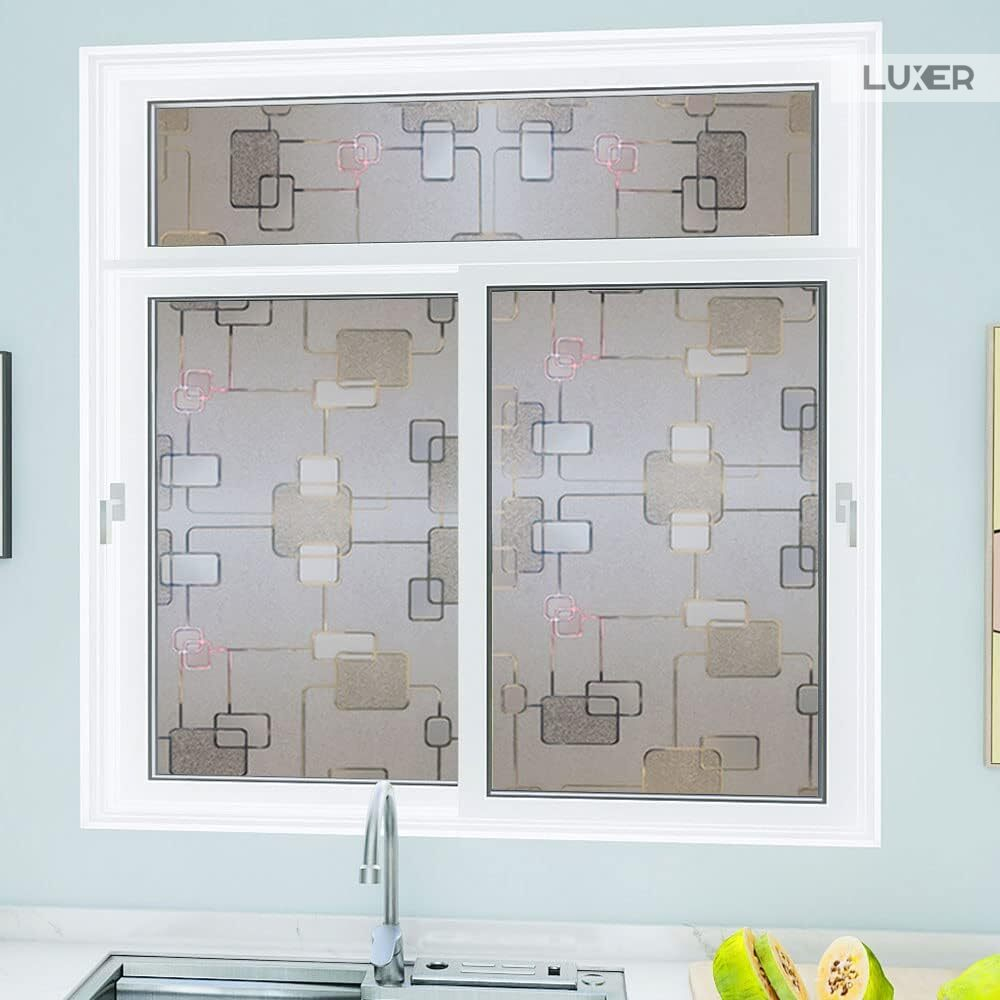 Folie Decorativa Privacy Pentru Geamuri - Home&Office, Protectie UV, Model - Square Knot, Dimensiuni 200x60 cm, Luxer Folie decorativă privacy Folie pentru geamuri Folie protectie UV Folie geam caramida Folie decorativă pentru geamuri Folie privacy pentru birou Folie pentru home office Folie decorativă Luxer Folie pentru intimitate geamuri Folie decorativă 200x60 cm [6]