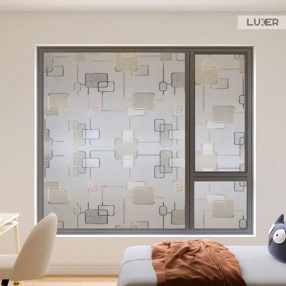 Folie Decorativa Privacy Pentru Geamuri - Home&Office, Protectie UV, Model - Square Knot, Dimensiuni 200x60 cm, Luxer Folie decorativă privacy Folie pentru geamuri Folie protectie UV Folie geam caramida Folie decorativă pentru geamuri Folie privacy pentru birou Folie pentru home office Folie decorativă Luxer Folie pentru intimitate geamuri Folie decorativă 200x60 cm [5]