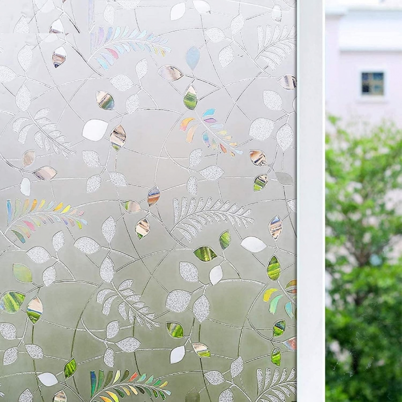 Folie Decorativa Privacy Pentru Geamuri - Home&Office, Protectie UV, Model - Autumn Leaves Pattern, Dimensiuni 200x60 cm, Luxer Folie decorativă privacy Folie pentru geamuri Folie protectie UV Folie geam dungi orizontale Folie decorativă pentru geamuri Folie privacy pentru birou Folie pentru home office Folie decorativă Luxer Folie pentru intimitate geamuri Folie decorativă 200x60 cm [1]