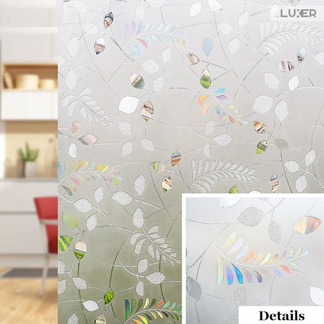 Folie Decorativa Privacy Pentru Geamuri - Home&Office, Protectie UV, Model - Autumn Leaves Pattern, Dimensiuni 200x60 cm, Luxer Folie decorativă privacy Folie pentru geamuri Folie protectie UV Folie geam dungi orizontale Folie decorativă pentru geamuri Folie privacy pentru birou Folie pentru home office Folie decorativă Luxer Folie pentru intimitate geamuri Folie decorativă 200x60 cm [7]