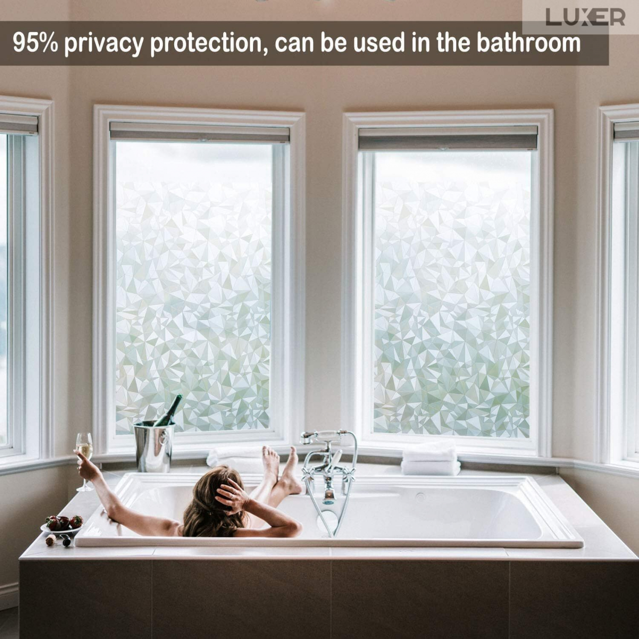 Folie Decorativa Privacy Pentru Geamuri - Home&Office, Protectie UV, Model Diamant, Dimensiuni 200x60 cm, Luxer, Folie decorativă privacy Folie pentru geamuri Folie protectie UV Folie White Stone Folie decorativă pentru geamuri Folie privacy pentru birou Folie pentru home office Folie decorativă Luxer Folie pentru intimitate geamuri Folie decorativă 200x60 cm [7]