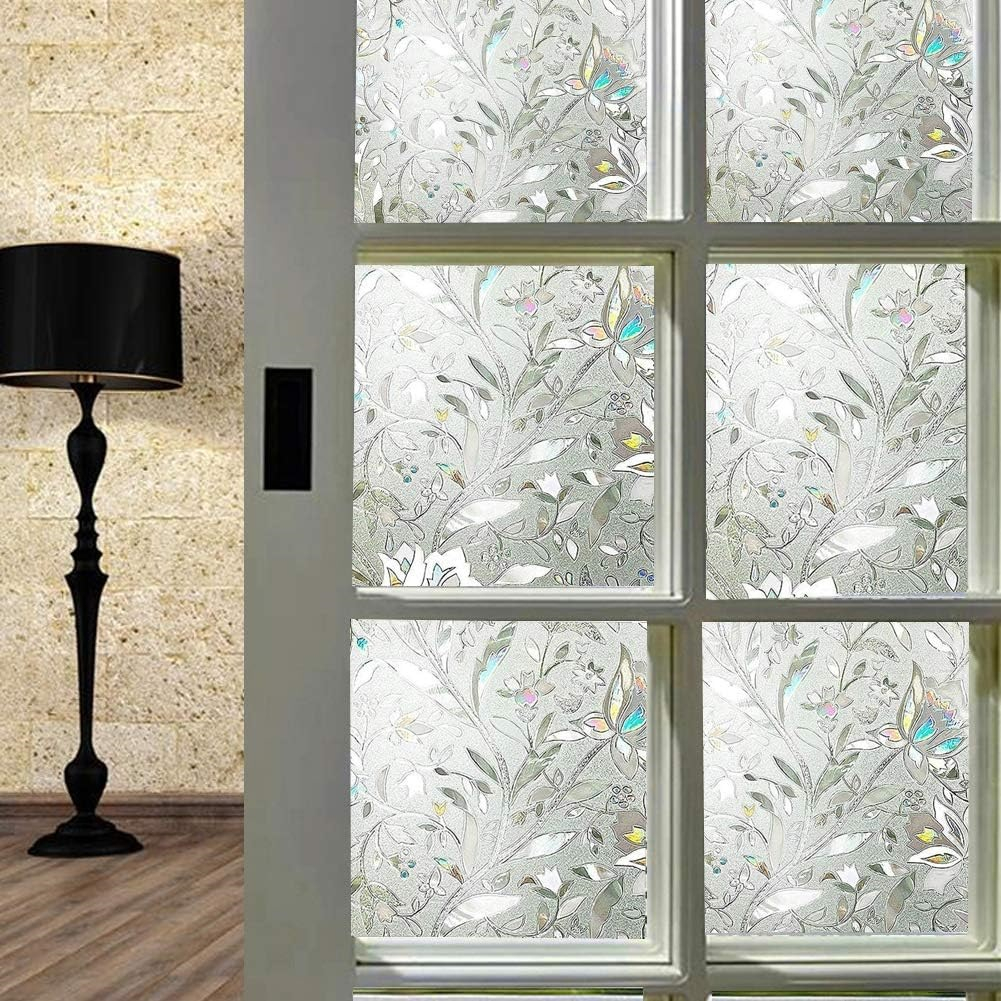 Folie Decorativa Privacy Pentru Geamuri - Home&Office, Protectie UV, Model Floral, Dimensiuni 200x60 cm, Luxer [3]