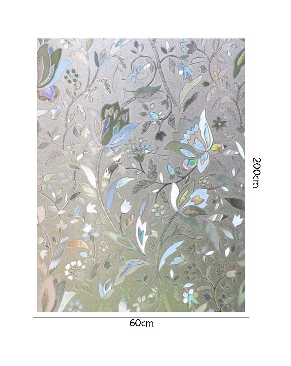 Folie Decorativa Privacy Pentru Geamuri - Home&Office, Protectie UV, Model Floral, Dimensiuni 200x60 cm, Luxer [12]