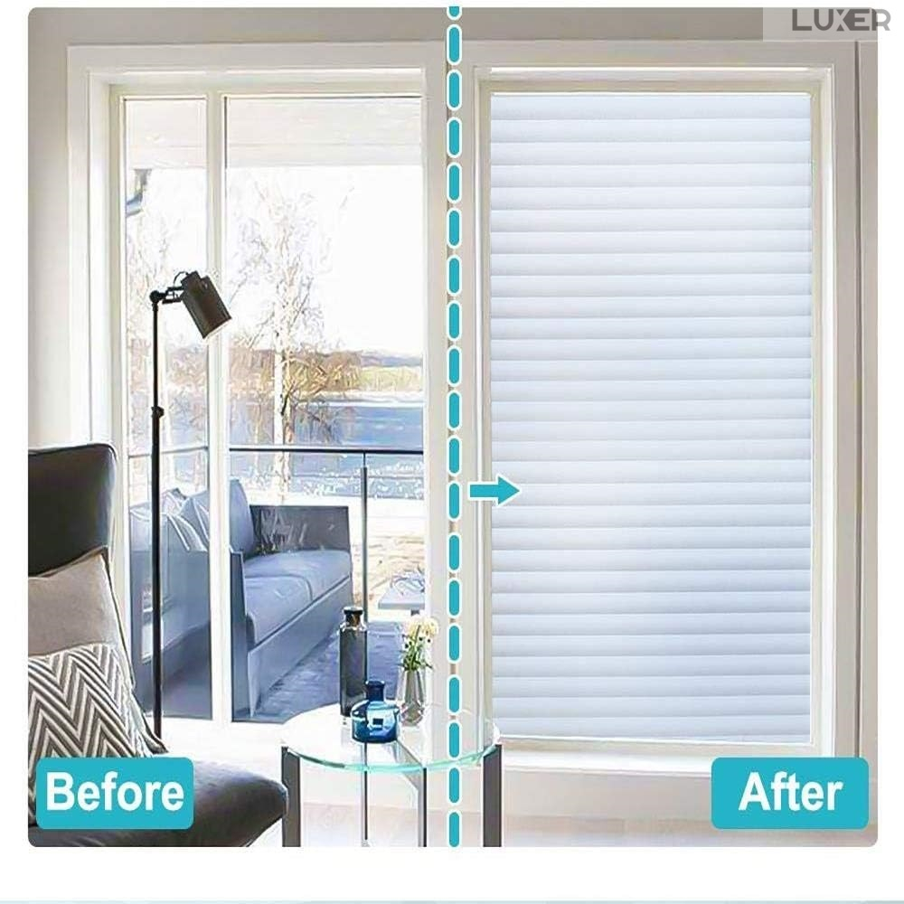 Folie Decorativa Privacy Pentru Geamuri - Home&Office, Protectie UV, Model - Imitatie Jaluzele, Dimensiuni 200x60 cm, Luxer [6]