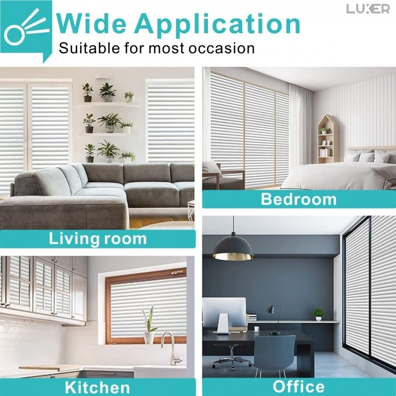Folie Decorativa Privacy Pentru Geamuri - Home&Office, Protectie UV, Model - Imitatie Jaluzele, Dimensiuni 200x60 cm, Luxer [9]