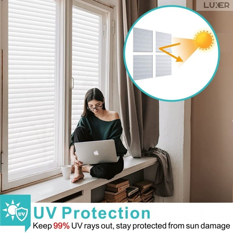 Folie Decorativa Privacy Pentru Geamuri - Home&Office, Protectie UV, Model - Imitatie Jaluzele, Dimensiuni 200x60 cm, Luxer [7]