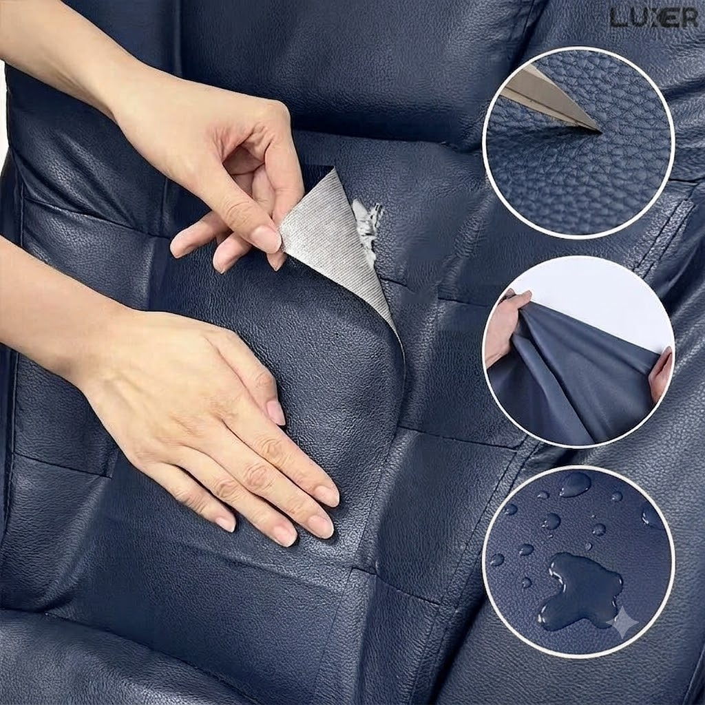 Folie Autoadeziva Imitatie Piele pentru Reconditionare Genti Canapele Scaune Tapiterie Auto Scaun Auto din Piele Sintetica Luxer [2]