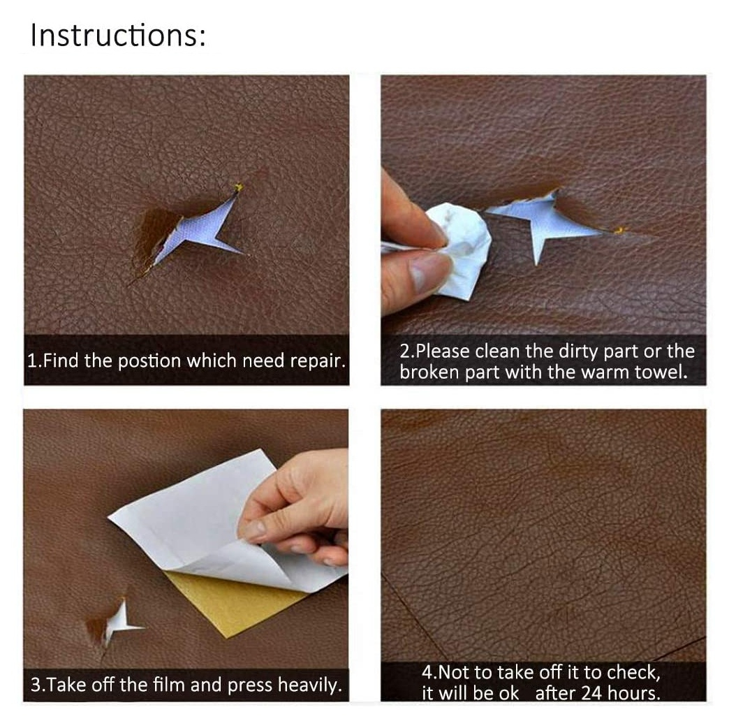 Folie din piele ecologică autoadezivă Luxer, maro, dimensiune 137x60 cm, ideală pentru recondiționare canapea, scaun sau interior auto. [9]