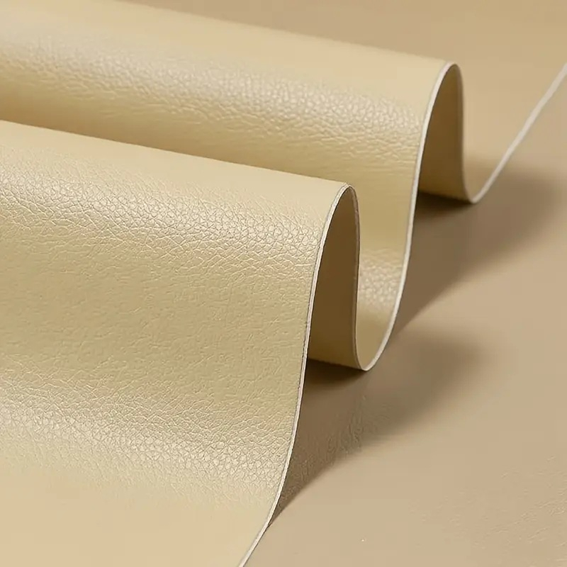 Folie din piele ecologică autoadezivă Luxer, Bej, dimensiune 137x60 cm, ideală pentru recondiționare canapea, scaun sau interior auto. [3]