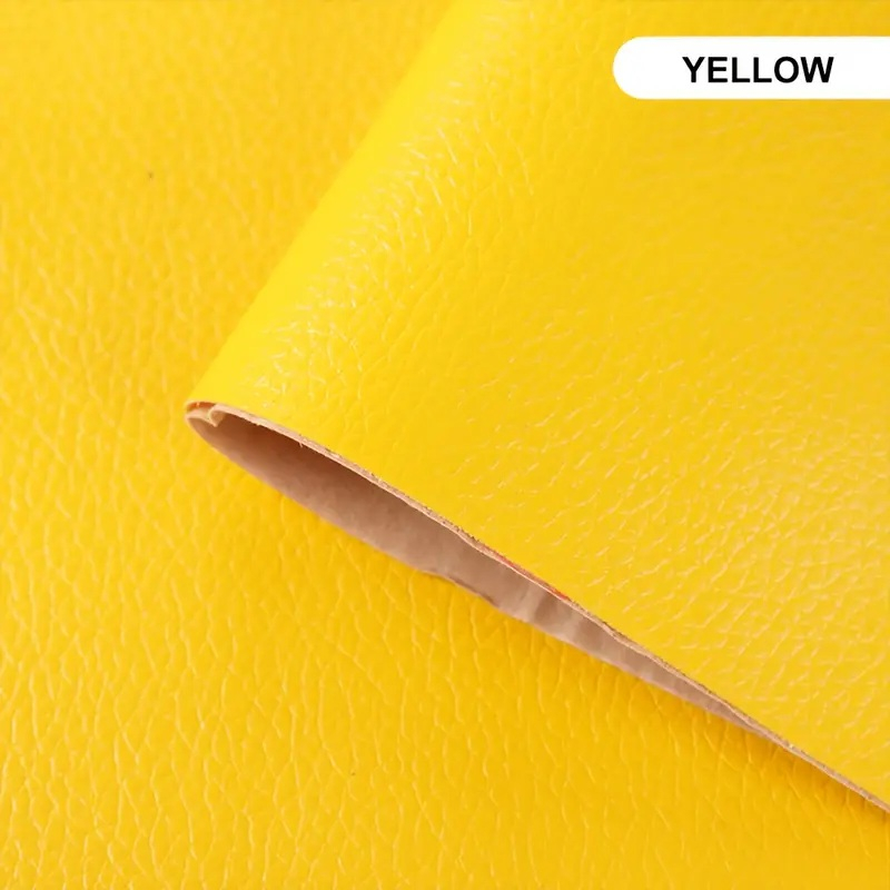 Folie din piele ecologică autoadezivă Luxer,Yellow, dimensiune 137x60 cm, ideală pentru recondiționare canapea, scaun sau interior auto. [3]