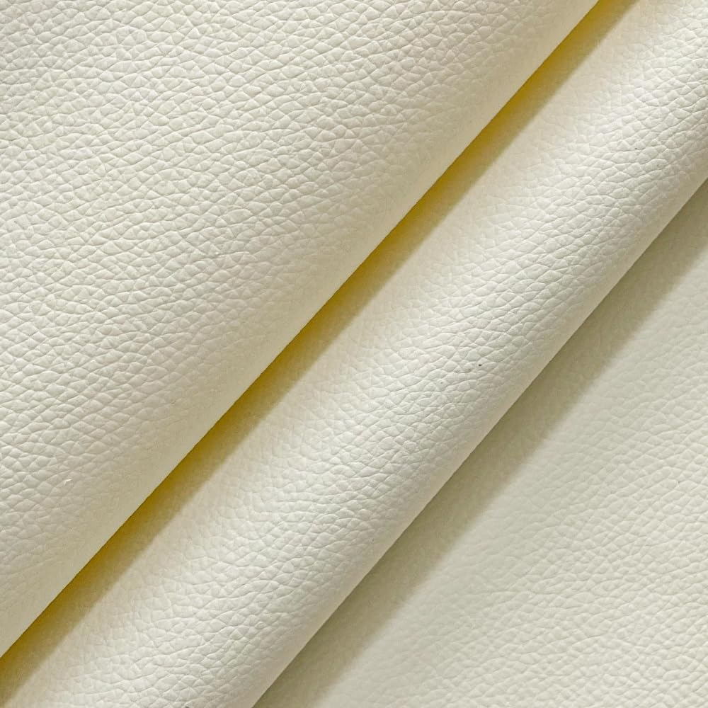 Folie din piele ecologică autoadezivă Luxer, Butter White, dimensiune 137x60 cm, ideală pentru recondiționare canapea, scaun sau interior auto. [2]