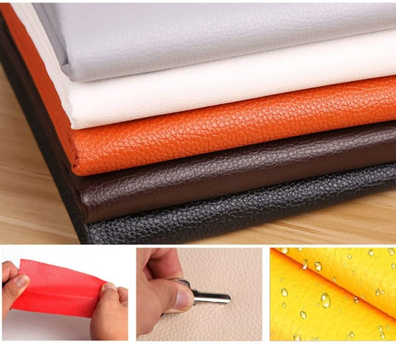 Folie din piele ecologică autoadezivă Luxer,Orange, dimensiune 137x60 cm, ideală pentru recondiționare canapea, scaun sau interior auto. [6]