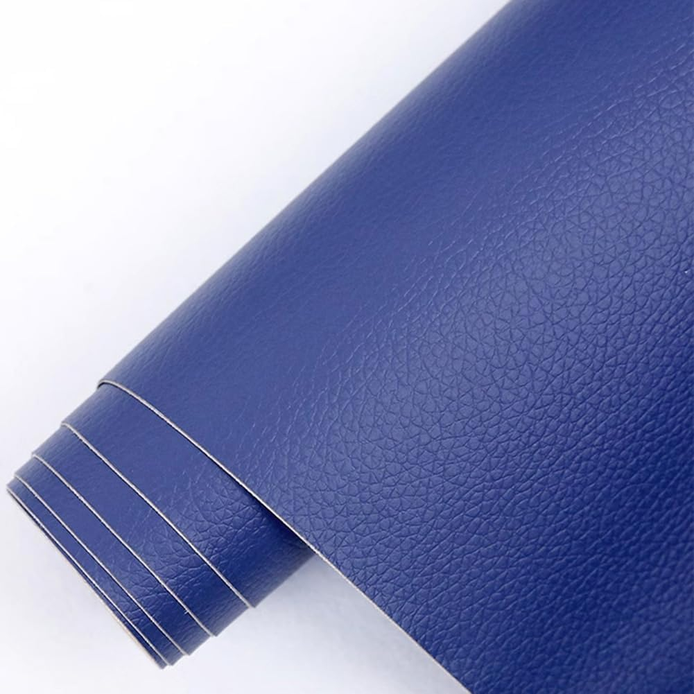 Folie din piele ecologică autoadezivă Luxer, Albastru Royal, dimensiune 137x60 cm, ideală pentru recondiționare canapea, scaun sau interior auto. [3]
