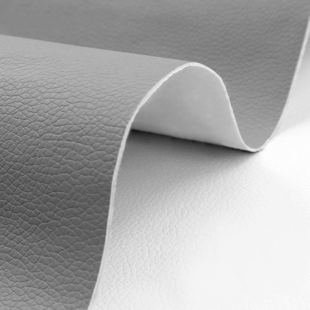 Folie din piele ecologică autoadezivă Luxer, Gri, dimensiune 137x60 cm, ideală pentru recondiționare canapea, scaun sau interior auto. [4]
