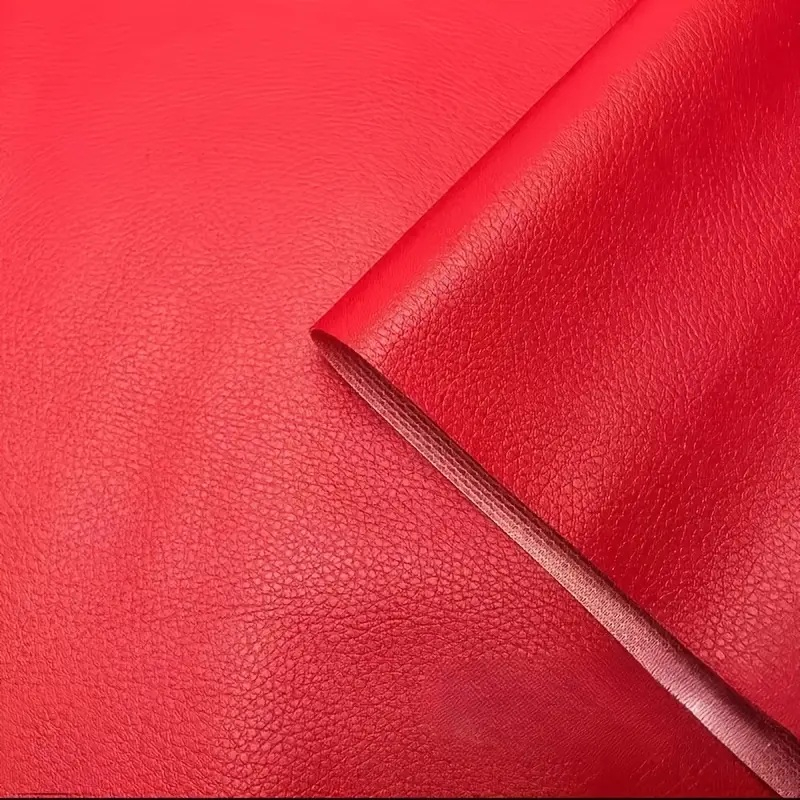 Folie din piele ecologică autoadezivă Luxer, Red, dimensiune 137x60 cm, ideală pentru recondiționare canapea, scaun sau interior auto. [2]