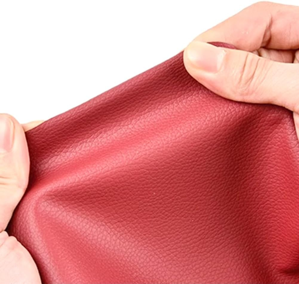 Folie din piele ecologică autoadezivă Luxer, Red, dimensiune 137x60 cm, ideală pentru recondiționare canapea, scaun sau interior auto. [4]