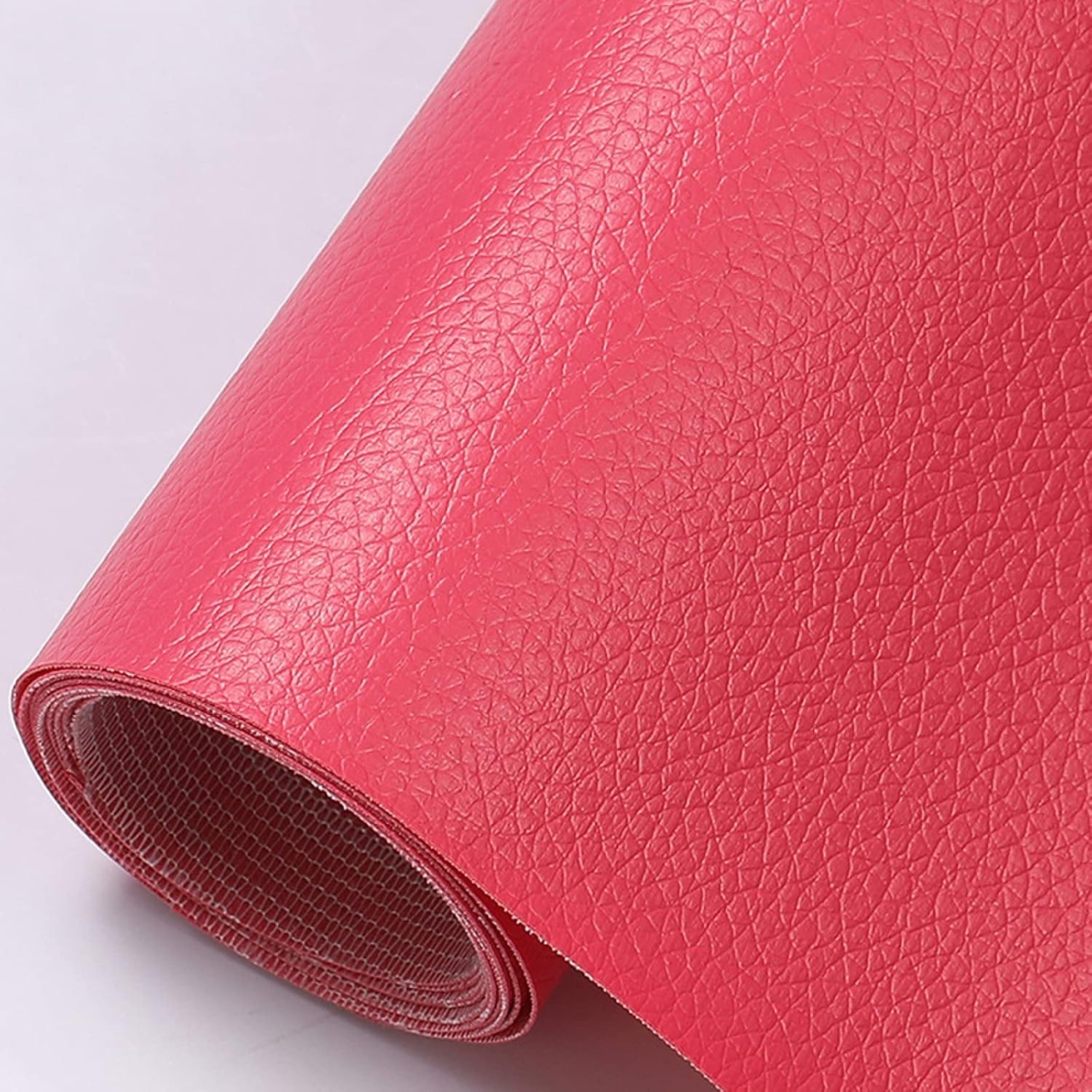 Folie din piele ecologică autoadezivă Luxer, Rose Red, dimensiune 137x60 cm, ideală pentru recondiționare canapea, scaun sau interior auto. [1]