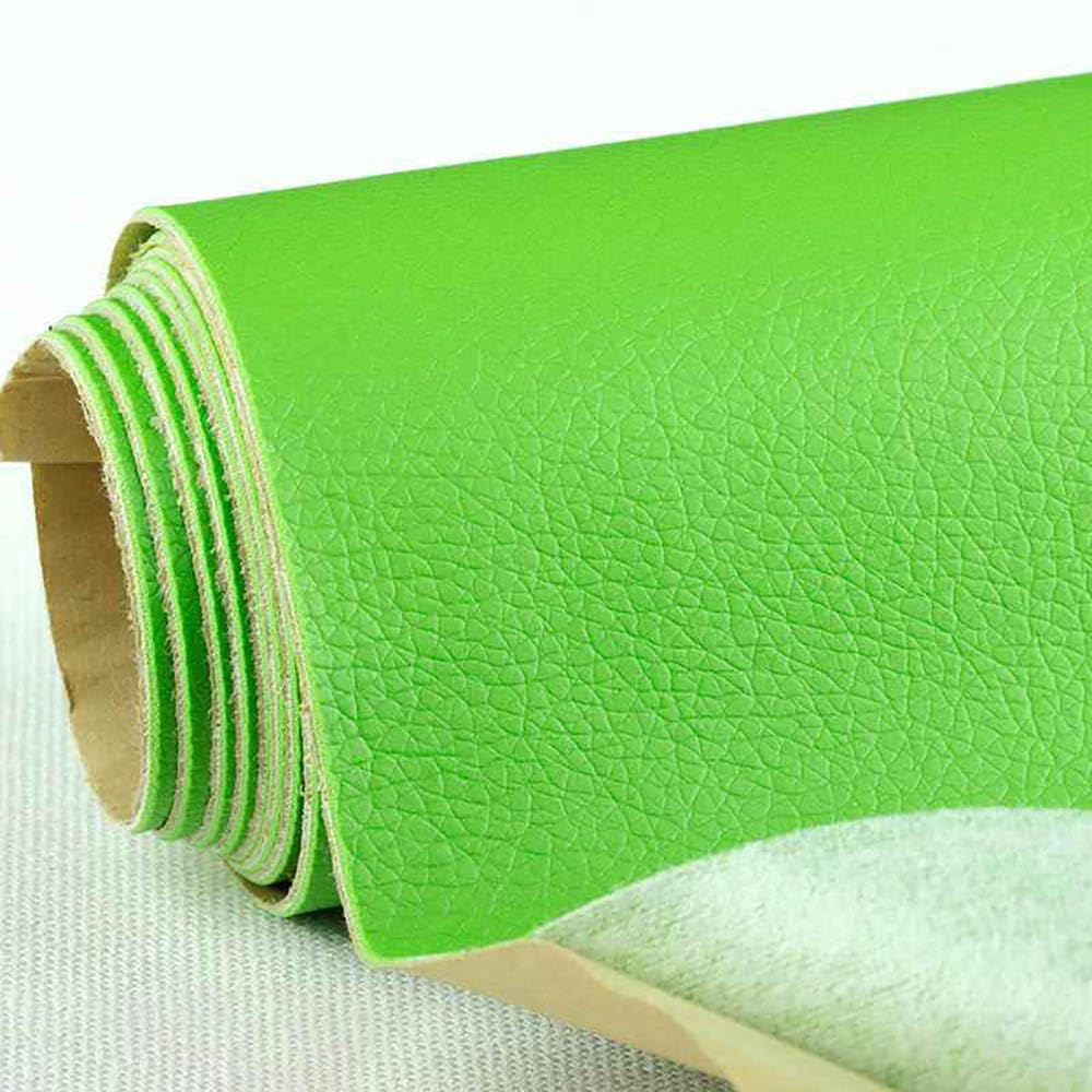 Folie din piele ecologică autoadezivă Luxer, Grass Green, dimensiune 137x60 cm, ideală pentru recondiționare canapea, scaun sau interior auto. [5]