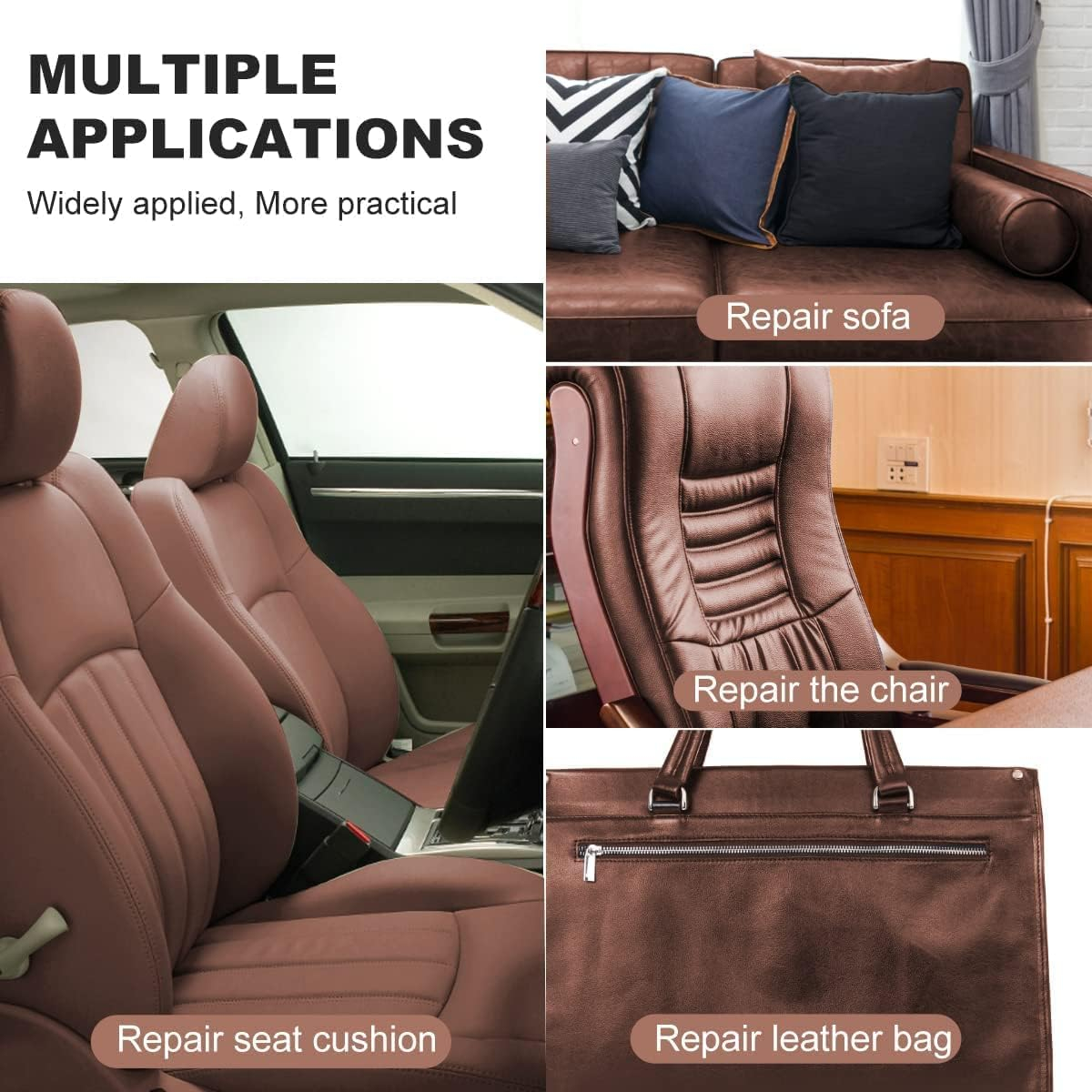 Folie din piele ecologică autoadezivă Luxer, Dark Brown, dimensiune 137x60 cm, ideală pentru recondiționare canapea, scaun sau interior auto. [7]