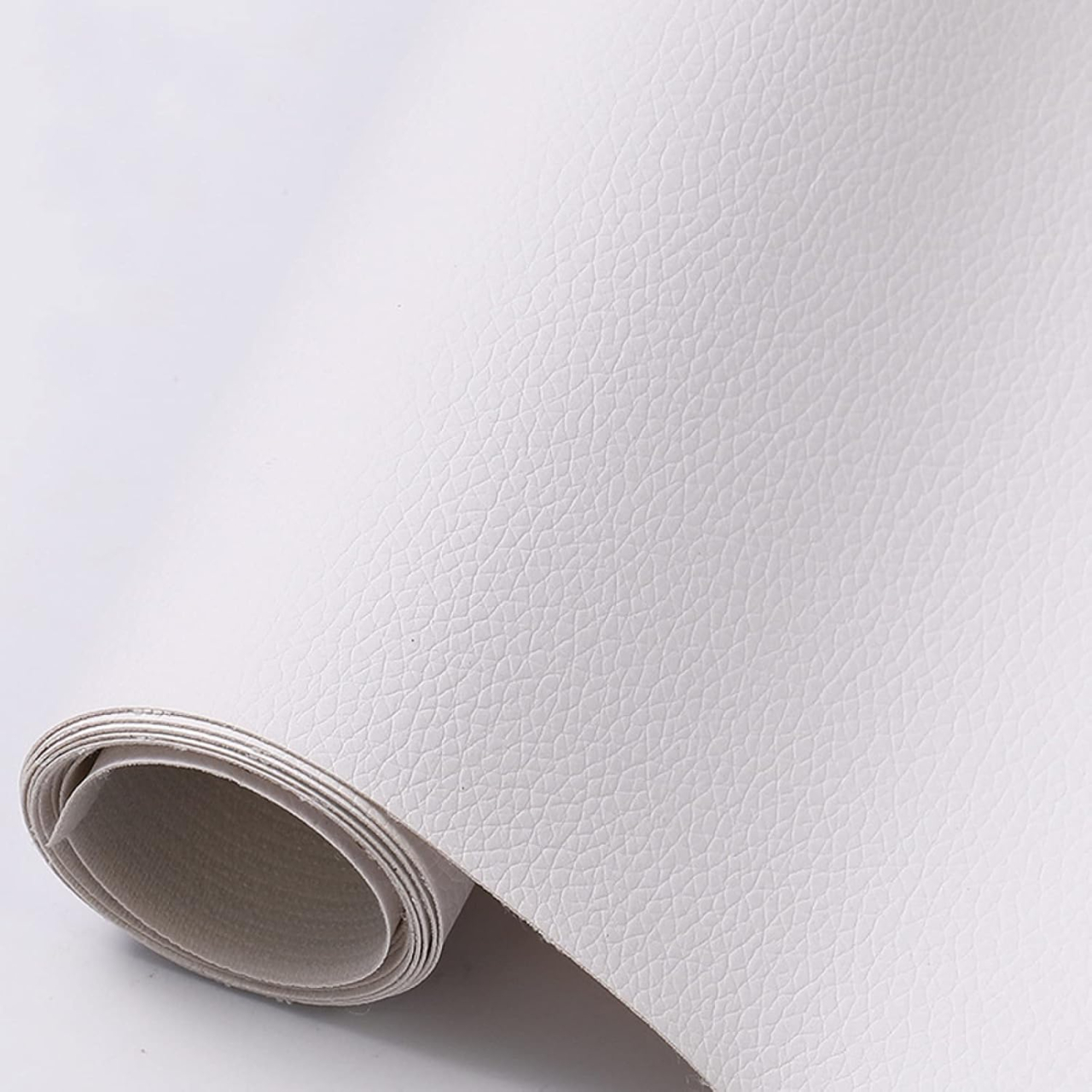 Folie din piele ecologică autoadezivă Luxer, Alb, dimensiune 137x60 cm, ideală pentru recondiționare canapea, scaun sau interior auto. [1]