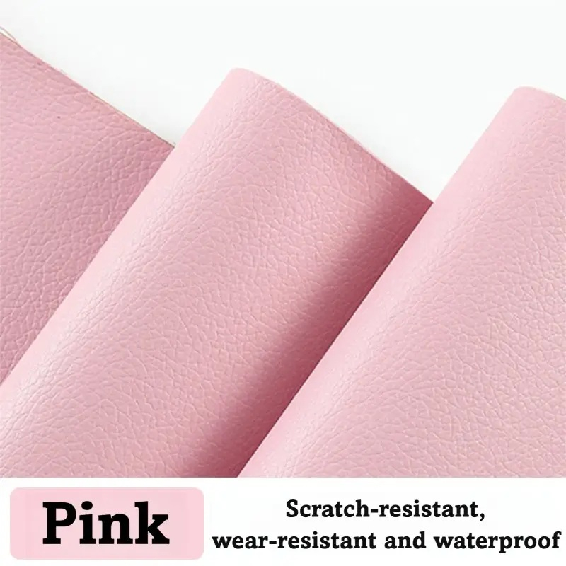 Folie din piele ecologică autoadezivă Luxer, Pink, dimensiune 137x60 cm, ideală pentru recondiționare canapea, scaun sau interior auto. [5]