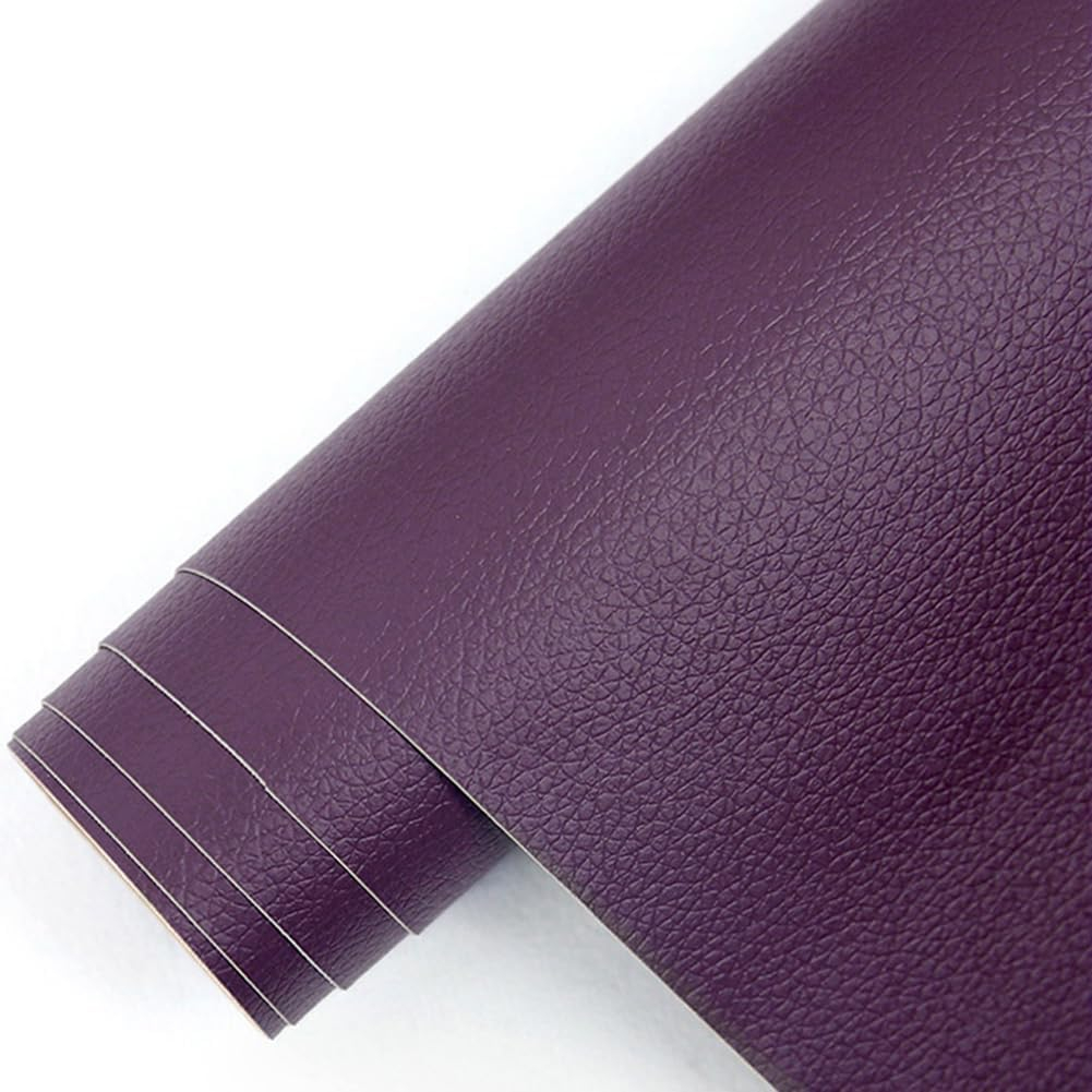 Folie din piele ecologică autoadezivă Luxer,Dark Purple, dimensiune 137x60 cm, ideală pentru recondiționare canapea, scaun sau interior auto. [3]