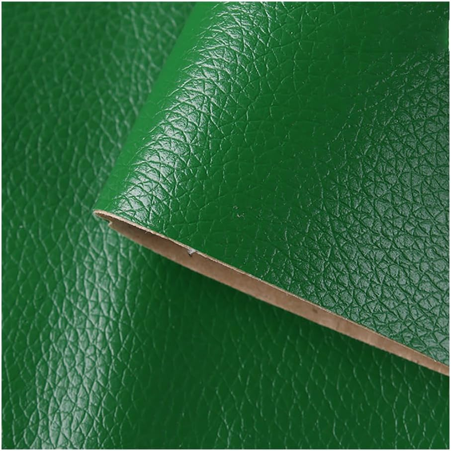 Folie din piele ecologică autoadezivă Luxer,Green, dimensiune 137x60 cm, ideală pentru recondiționare canapea, scaun sau interior auto. [2]
