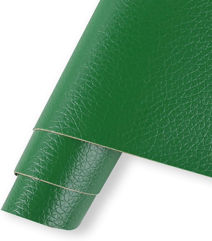 Folie din piele ecologică autoadezivă Luxer,Green, dimensiune 137x60 cm, ideală pentru recondiționare canapea, scaun sau interior auto. [5]