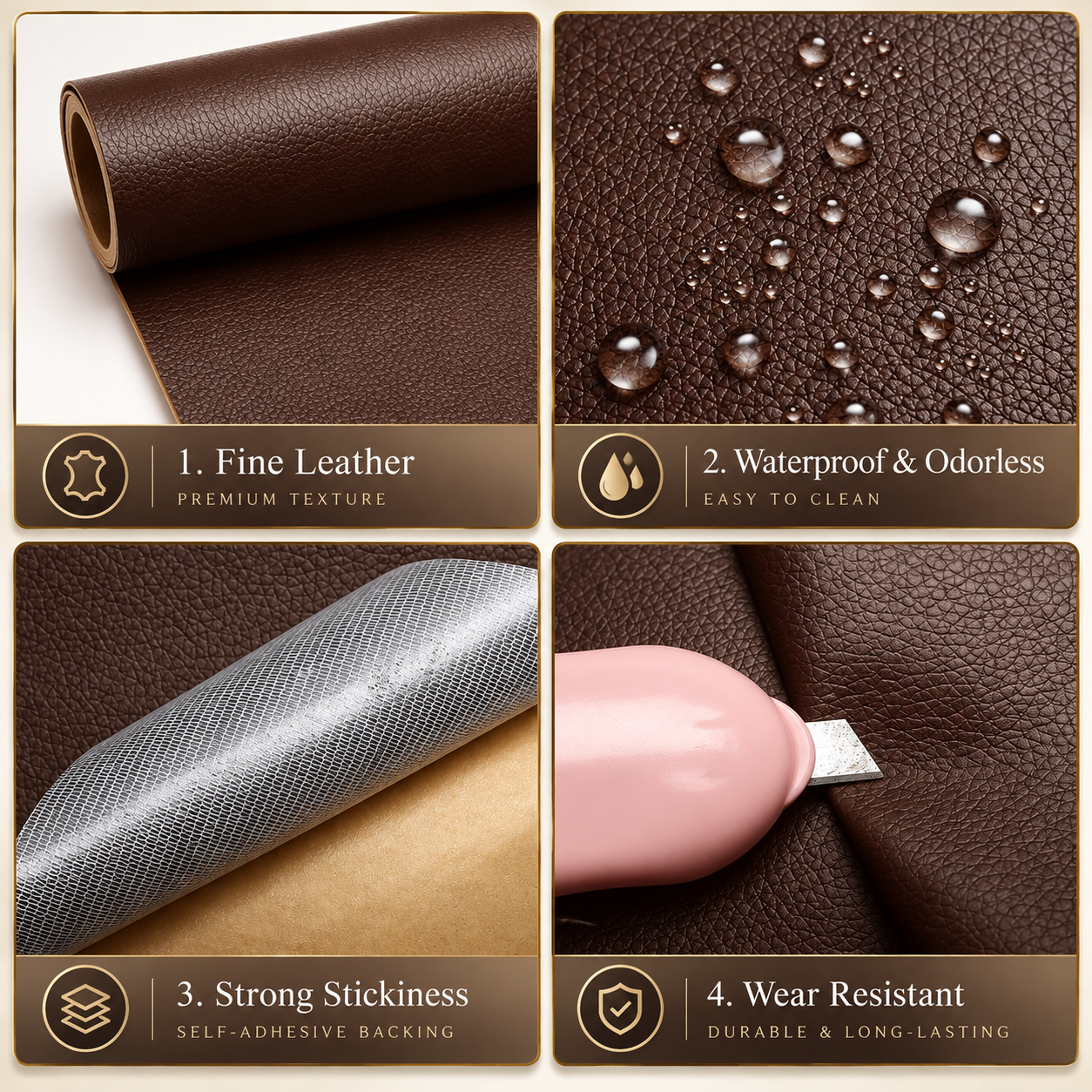 Folie piele ecologica autoadeziva caramel brown 85x300 cm - Luxer [5]
